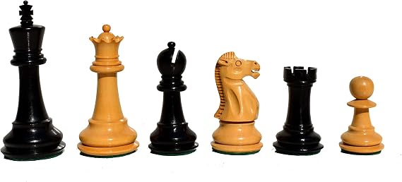 The Chess Empire-The Fischer Spasky Series 3.5" Boxwood & Ebony Luxury Staunton Wood Chess Pieces Set only
