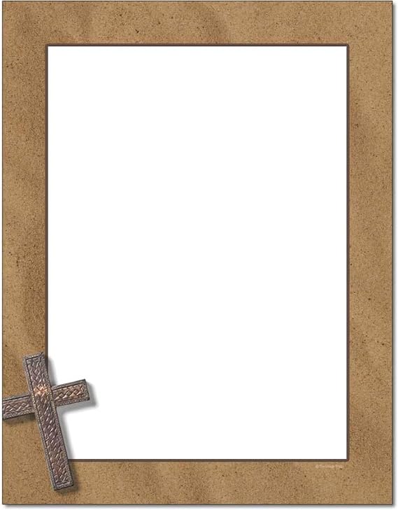 Rustic Cross Letterhead, 100 Pack - 8.5 x 11 inches, DIY Printing, Laser & Inkjet Printer/Copier Compatible