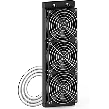 Clyxgs Water Cooling Radiator, 12 Pipe Aluminum Heat Exchanger Radiator with Fan for PC CPU Computer Water Cool System DC12V 360mm Black
