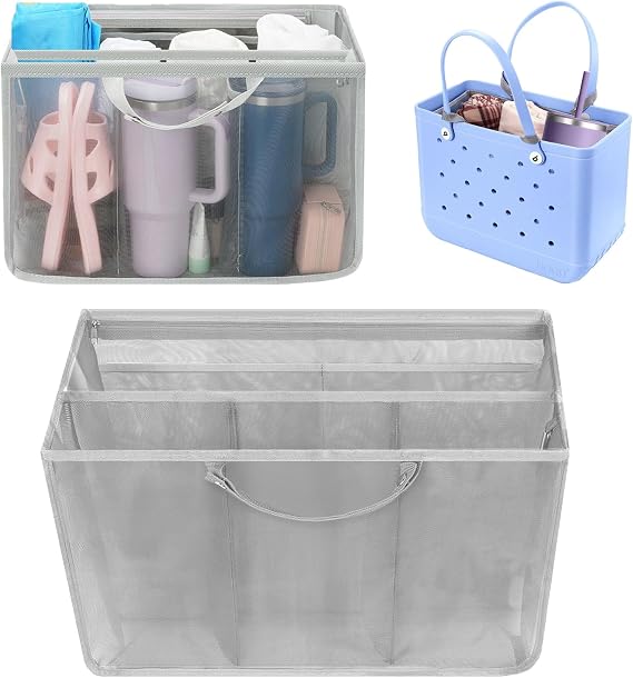 Beach Bag Organizer Insert Divider for X Large Bogg Bag Accessories | Lightweight Mesh Divider Pouch, with Zipper Pocket, XL Bogg Beach Tote Bag Insert for Organizing, Save Storage