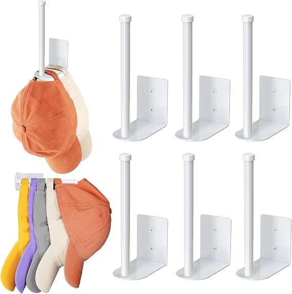 Durmmur Stainless Steel Hat Organizer, Hat Rack for Wall,Each Holds 15 Hats