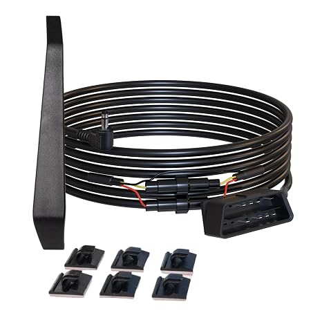 OBD2 Power Cable for Dash Cam, OBDII Constant Power Supply Cable, Plug & Play, Supports Parking Mode, Low Voltage Protection