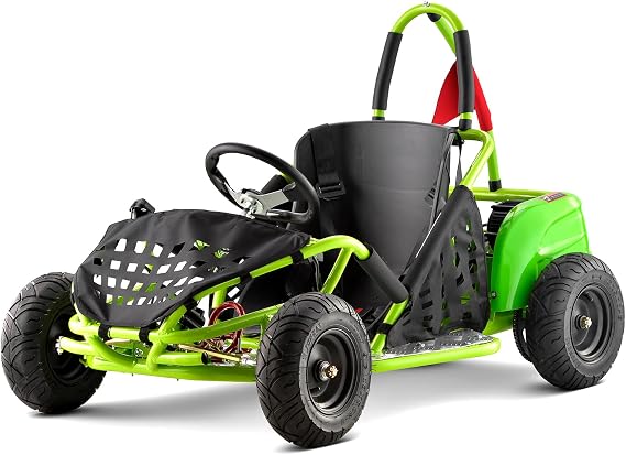 Electric Go Kart, 48V 1000W Motor Gokart, Steel Tubular Frame, 13 Off-Road Tires, Adjustable Speed with Parental Speed Control, Fun Four Wheeler Green