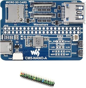 CM5-NANO-A Nano Base Board for Raspberry Pi Compute Module 5 | Compact CM5-Compatible GPIO, USB 3.2, MIPI Interfaces | Evaluation & Integration Board for CM5 Lite/eMMC