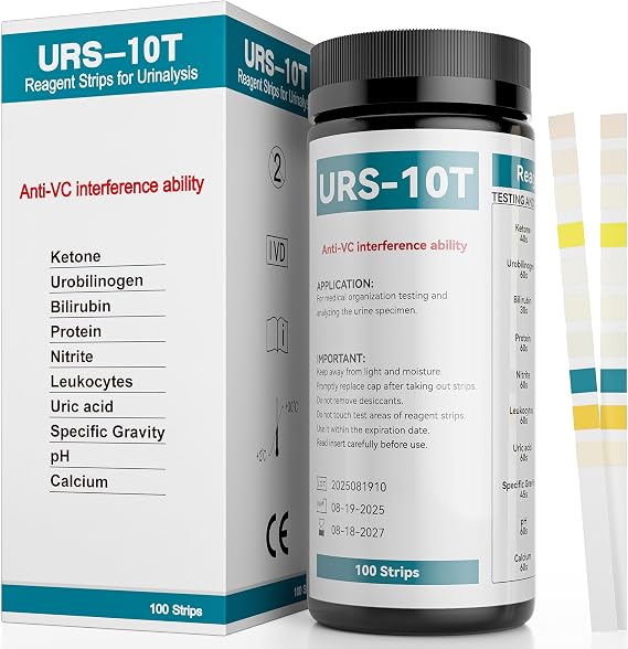 10-in-1 Urine Test Strips, UTI Test Strips for Urinalysis Full Panel, Ketone Test Kit at Home, 100 Count