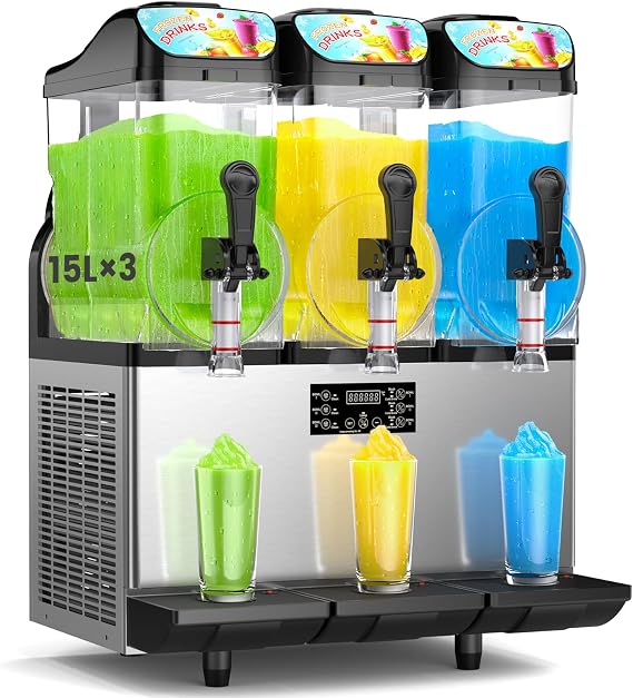 Commercial Slushie Machine, 45L/12Gal 110V Commercial Slushy Machine, LED Lighting, Self-Cleaning, Multiple Modes - Margarita, Slushie, Frozen Drink, Milkshake