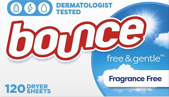 Bounce Free & Gentle Dryer Sheets, Unscented, 120 Count