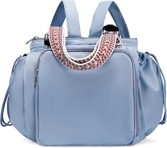 Diaper Tote Bag,Foldie Travel Bag,Convertible Everyday Gym Backpack,Large Capacity Multifunctional Weekender Bag