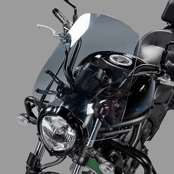 Motorcycle Large Windshield Windscreen Airflow Wind Deflector Front Fairing Pare-brise Protector for Ka.wasaki Vulcan VN S 650 VN650 EN650 2015 2016 2017 2018 2019 2020 2021 2022 2023 2024(Clear)