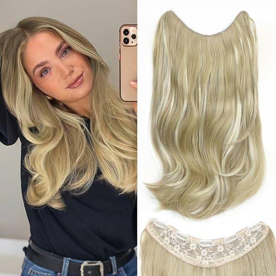 Hair Extensions 20inch Clip in Hair Extensions 1PCS U-shape Clip on extensions for women Soft and Natural Hairpieces