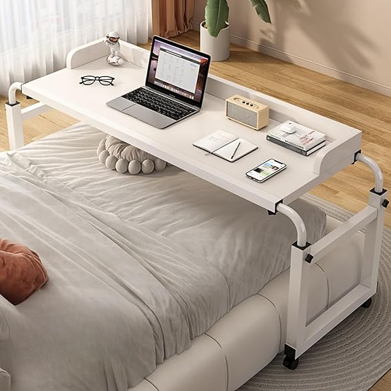 Bedtable, Bed Desk Over The Bed Table with Wheels Overbed Table Over The Bed Desk Over Bed Table Mobile Desk Bed Table with Wheels Computer Table for Bed Overbed Table with Wheels Adjustable