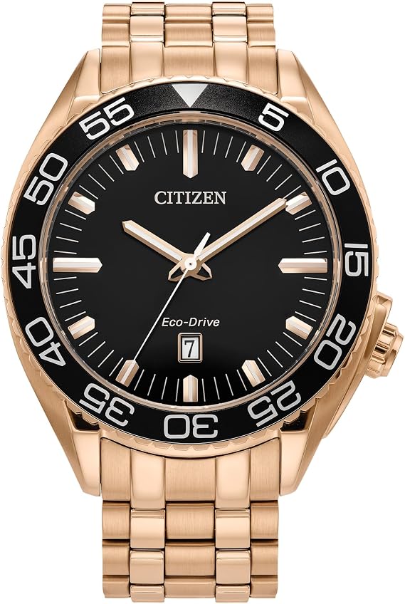 Citizen Men's Eco-Drive Sport Luxury Carson Watch, Stainless-Steel Bracelet and Case, 3 Hand, Date