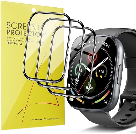 Blueshaweu Compatible for Puqo Smart Watch Screen Protector, [3 Pack] 3D Full Coverage PET Soft Screen Protector Film Compatible With Puqo T80 / Cillso T80 / T80 1.95" Smart Watch (3 Pack)