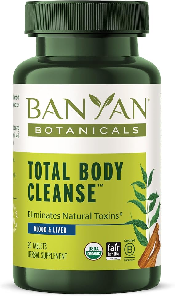 Banyan Botanicals Organic Total Body Cleanse Systemic Detox & Metabolic Reset Supplement with Manjistha & Amla for Liver and Blood Purity 90 Tablets USDA Organic