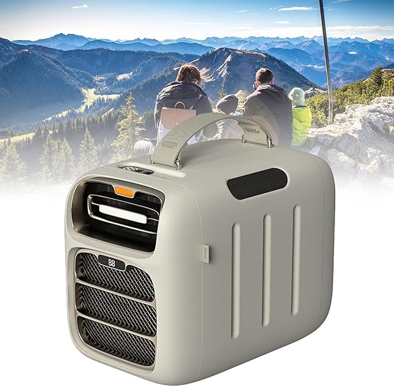 Portable Air Conditioner for Camping and RV, Fast Cooling, Low Power Consumption, 3 Wind Speeds, Dehumidification, 500W, 24V AC/DC