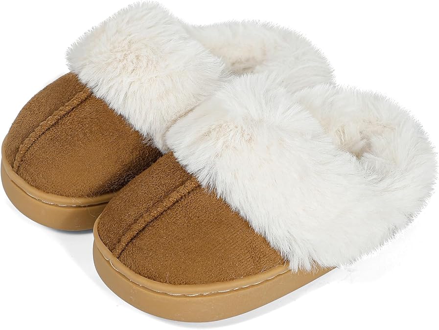 MK MATT KEELY Girls Boys Slippers Kids Fuzzy House Slippers Baby Toddlers Non-Slip House Shoes Winter Warm Soft Plush Indoor Outdoor Slippers for Little Kid Big Kid