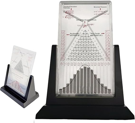 12" Galton Board Kinetic Art Decor - Premium Stress-Relieving Desk Toy with Bell Curve, 17500 Steel Beads for Executive Offices & Focus (231130.5cm, 600g)