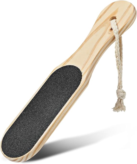 JIEYAO Wood Foot File, Double Sided Pedicure File with Lanyard Callus Remover Foot Rasp Heel Scraper for Remove Hard Skin Dead Skin Foot Care on Wet and Dry feet