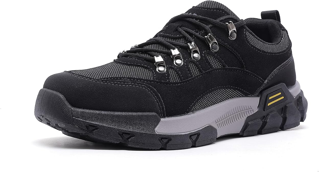 AMAPO Hiking Shoes for Men, Lightweight Breathable Outdoor Trekking and Trail Sneakers Medium and Wide Width
