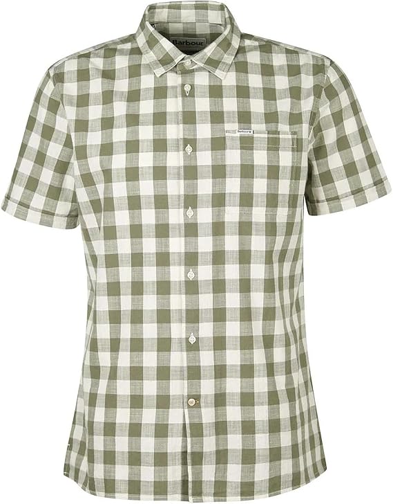 Barbour Mens Hilson Summer Fit Check Shirt XXL Olive, 2X Tall
