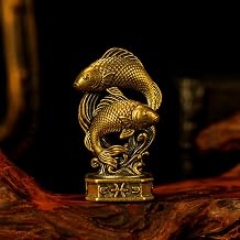 Pisces – Pisces Fish Zodiac Brass Sculpture Set – Handmade Solid Retro Collectible, Beautiful Astrology Decor for Home, Desk &amp; Office