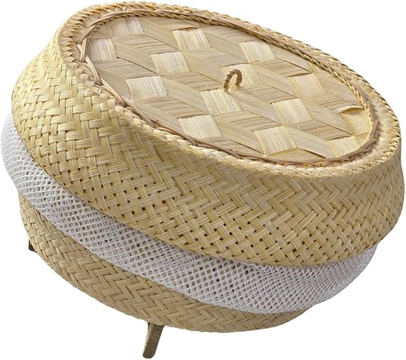 Thai Sticky Rice Steamer Basket 7" 100% Natural Bamboo | Traditional Handmade Sticky Rice Cooker | Asian Kitchen Tool for Authentic Thai & Lao Cuisine Dept3.50 x Diameter 7.00 x Height 5.00 inches