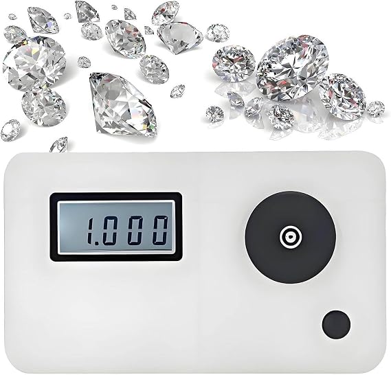 Digital Gemstone Refractometer, Jewelry Authenticity Tester,1.300-3.000 RI Range,700mAh Battery for 10000 Tests, Error 0.005/Accuracy: 0.001,for Jewelry, Jade, Crystal