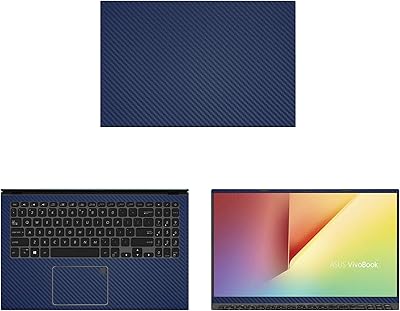 Decalrus - Protective Decal for Asus VivoBook F512D 15.6 Screen Laptop Blue Carbon Fiber Skin case Cover wrap CFasusVivobk15_F512Blue