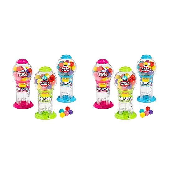 Kidsmania Dubble Bubble Big Spiral Gumball Machine Assorted Fruit Flavored Gum (6)
