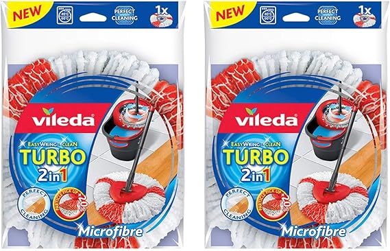 Set of 2 Vileda Turbo EasyWring and Clean replacement head