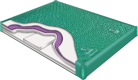 Waterbed Queen Size 98% Waveless Hardside (Wood Frame) Mattress Kit w/Lumbar Support. Includes Liner, Heater, and Fill & Drain Kit