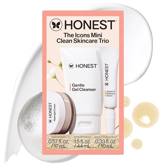 Honest Beauty The Icons Skincare Trio Travel Kit, Sensitive Skin, Vegan