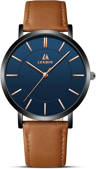 LN LENQIN Mens Watches Waterproof Stainless Steel Watch for Men | Analog Quartz Watch for Men Fashion Business Designer Mens Wristwatch with Date Luminous