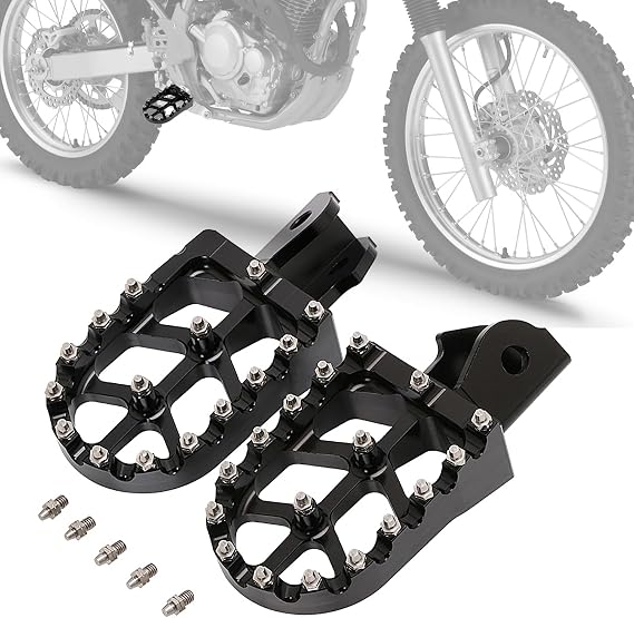 Dirt Bike Foot Pegs,Motorcycle Footpegs Wider Foot Rest Pedal CNC for CRF250F 19-23 XR150L 15-23 HAWK 250 CRF150F CRF230F 03-19 Black