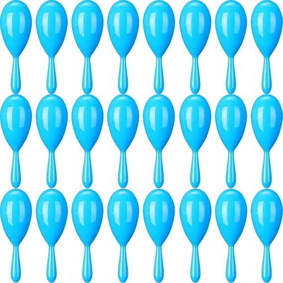 24 Pcs Mini Maracas for Kids, 4.3 Inch Plastic Maracas | for Mexican Fiesta, Luau Party, Wedding, Birthday, Cinco De Mayo Fiesta Themed Party