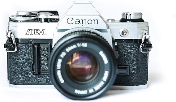 Vintage Canon AE-1 35mm SLR Camera with 50mm 1:1.8 Lens Renewed