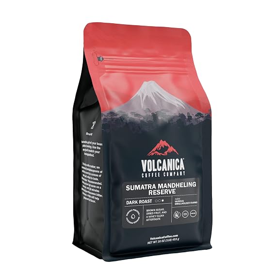 Sumatra Mandheling Dark Roast Coffee, USDA Organic, Whole Bean, Reserve, Fair Trade, Fresh Roasted 16-ounce