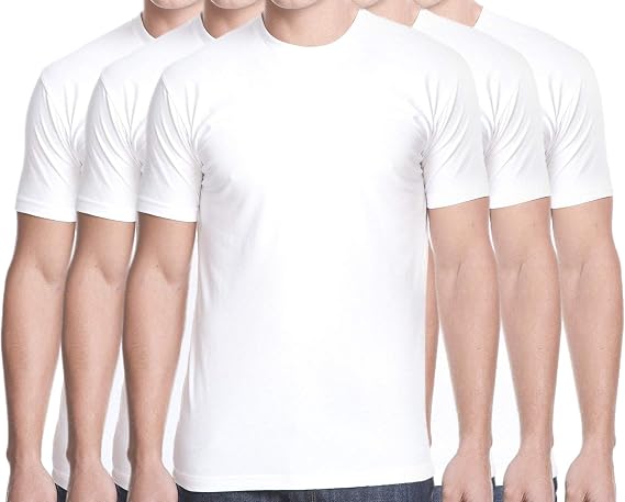BYC Men's 6 Pack Cotton Plain T Shirt