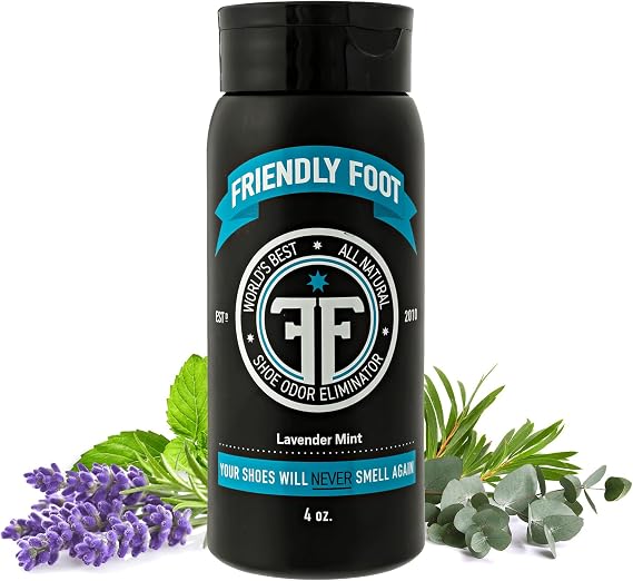 Powder - Natural Foot and Shoe Deodorizer Powder Extra Strength - Travel Size Shoe Freshener & Foot Deodorant for Smelly & Sweaty Feet - Lavender and Mint Scented Shoe Odor Eliminator