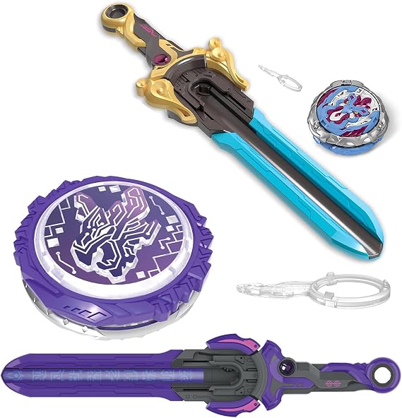 INFINITY NADO Battling Toys 2PCS, Battle Set with Spinning Top & Sword Launcher for Kids Boys Girls Age 5+, Dream World Magic Dragon & Gold Warrior Phoenix