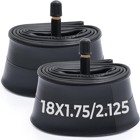 2 Pcs,Premium 18X1.75/1.90/1.95/2.0/2.10/2.125 Bike Tubes,Compatible for 18x1.75 to 2.125 Bike Tire,with 32mm Schrader Valve,Butyl Rubber,Used for Mountain,Cruiser,City and Road Kid Bikes