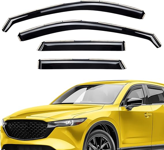 Extra Durable Window Deflectors in-Channel Window Visors Rain Guards Fit for Mazda CX-5 2017-2025, Sun Visors, Wind Vent for Shades, Exterior Car Accessories - 4pcs. AG0971
