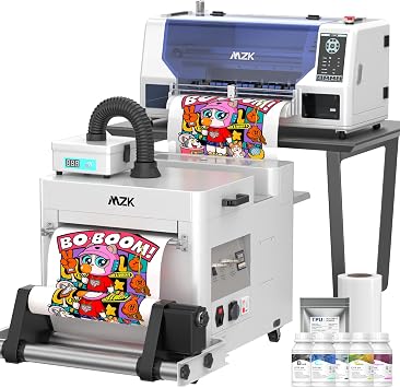 MZK A3 Plus XP600 Dual Head DTF Printer,Automatic Time Cleaning Maintain+Ink Anti-Clog Design,3X Speed Compared to L1800,7" LED Multi-Function Display+Film Cutter,Gift Ink 2 Years