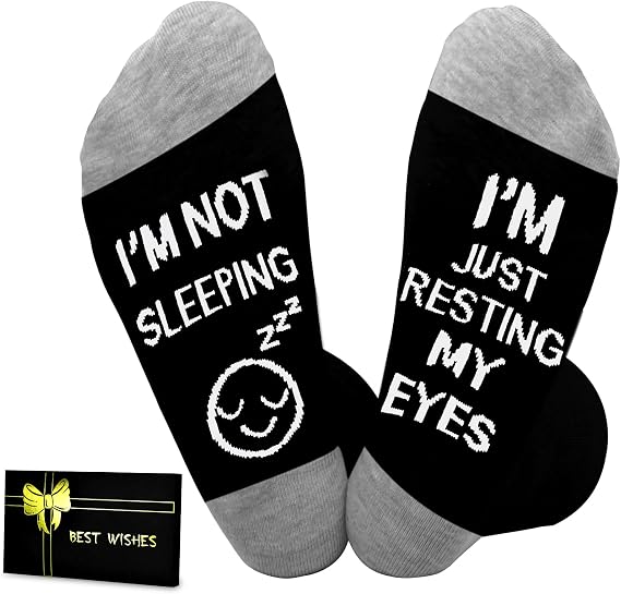 Dealswin Birthday Gifts for Dad, Fathers Day Gift for Men, I'm Not Sleeping I'm Just Resting My Eyes Funny Socks