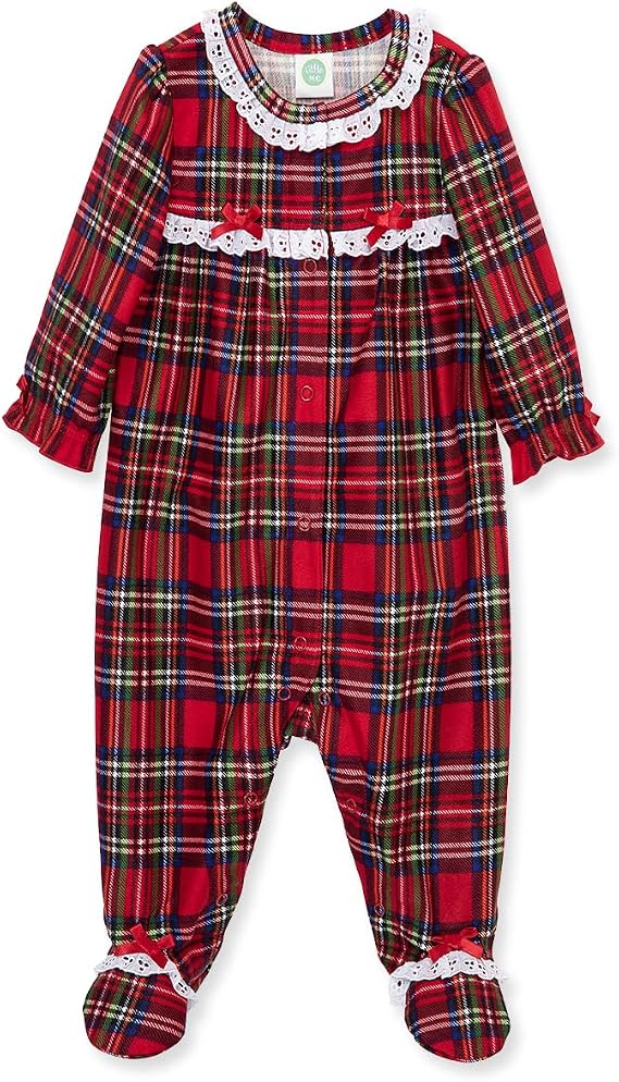 Little Me Clothes for Baby Boys' and Girls' Christmas Matching Plaid Pajamas and Nightgowns