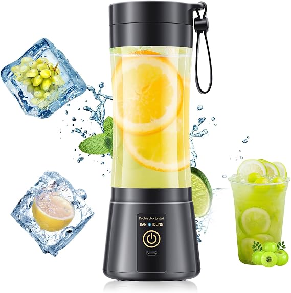 Mini Portable Personal Size Blender - Blender Make Smoothies and Shakes, 380Ml BPA Free Travel Cup, Powerful Blending Suit in Office/Home/Gym