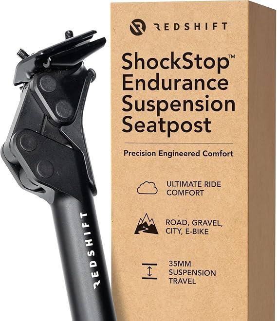 REDSHIFT ShockStop Endurance Suspension Seatpost for bike | Active suspension for gravel &amp; road;Reduces rider fatigue &amp; vibrations;Dual-spring customizable comfort
