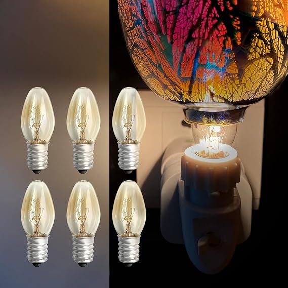 NOTSEK 6 Pack Scentsy Light Bulb Replacement, E14 10W Bulb 220V Warm White Light Small Screw Bulb Up to 8000H for Wax Burner Bulbs, Night Lights, Himalayan Salt Lamps [Energy Class F]