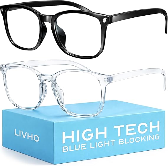 livho High Tech Blue Light Glasses - Advanced Blue Light Blocking Computer Glasses - Screen Fatigue & UV Protection