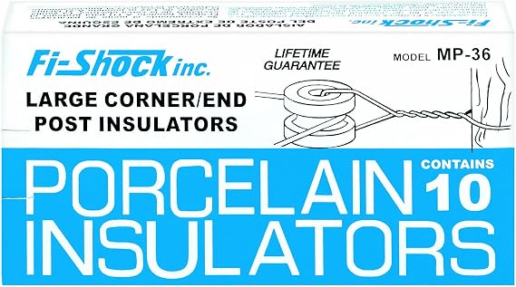 Fi-Shock MP-36 Large Corner or End Post Porcelain Insulator, 10-Per Box